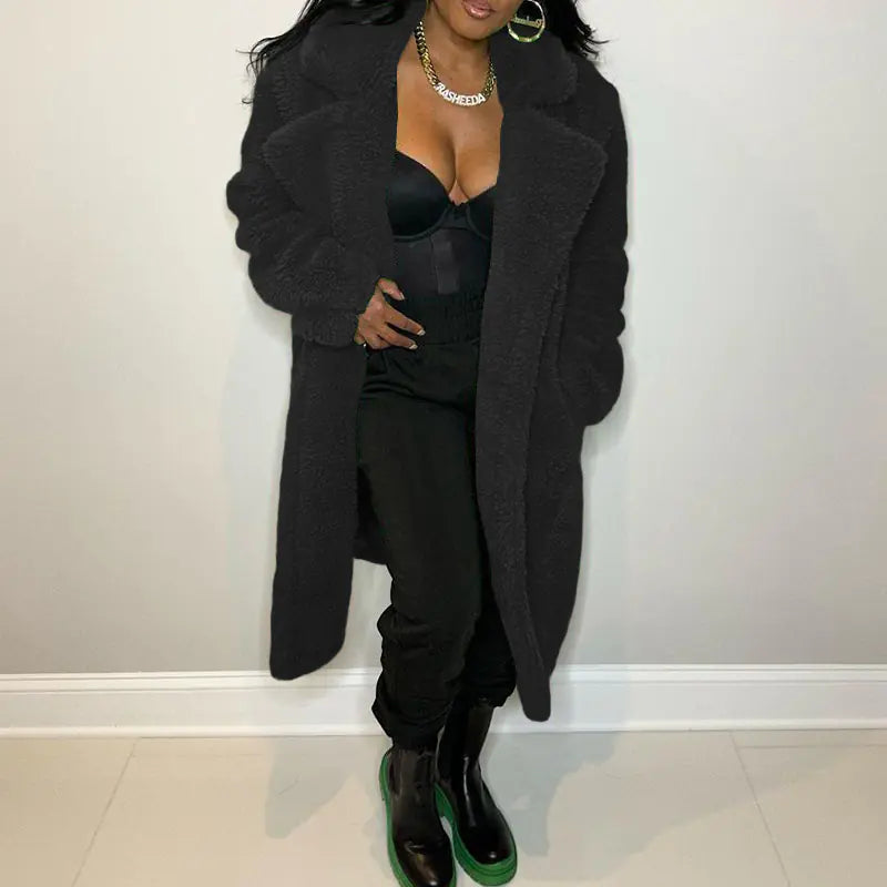 Women's Fashion Lapel Long Sleeve Trench Coat