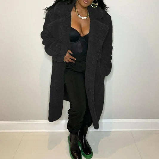 Women's Fashion Lapel Long Sleeve Trench Coat